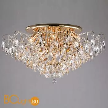 Потолочный светильник Eurosvet Crystal 10081/12 золото/прозрачный хрусталь Strotskis