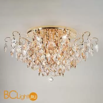 Потолочный светильник Eurosvet Crystal 10081/12 золото/прозрачный хрусталь Strotskis - Фото 1