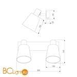 Бра Eurosvet Culver 20080/2 хром/голубой - Схема