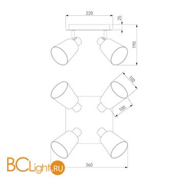 Потолочная люстра Eurosvet Culver 20080/4 хром/голубой - Схема