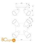 Потолочная люстра Eurosvet Culver 20080/4 хром/голубой - Схема