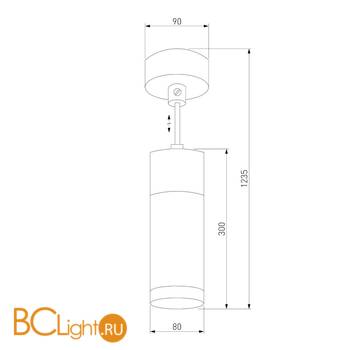Подвесной светильник Eurosvet Double Topper 50135/1 LED хром/белый 12W - Схема