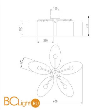 Потолочная люстра Eurosvet Elipse 60083/5 хром - Схема