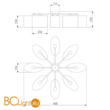 Потолочная люстра Eurosvet Elipse 60083/8 хром - Схема