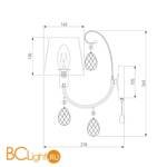 Бра Eurosvet Emiliana 10087/1 золото/прозрачный хрусталь Strotskis - Схема