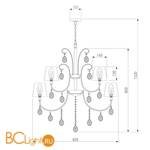 Люстра Eurosvet Emiliana 10087/12 золото/прозрачный хрусталь Strotskis - Схема