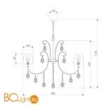 Люстра Eurosvet Emiliana 10087/5 золото/прозрачный хрусталь Strotskis - Схема