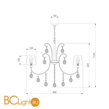 Люстра Eurosvet Emiliana 10087/8 золото/прозрачный хрусталь Strotskis - Схема