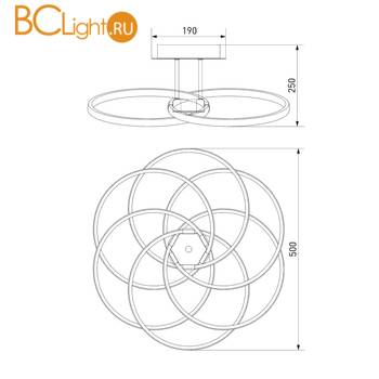Потолочный светильник Eurosvet Energy 90044/6 белый 108W - Схема