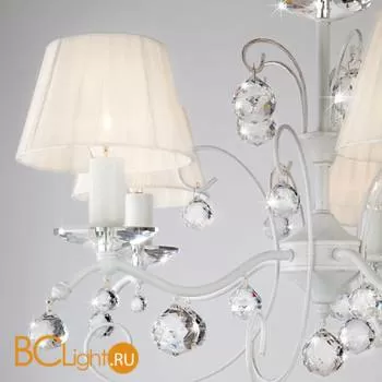 Люстра Eurosvet Эстель 10058/5 белый с золотом/прозрачный хрусталь Strotskis - Фото 0
