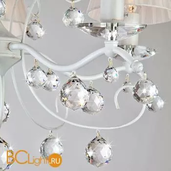 Люстра Eurosvet Эстель 10058/5 белый с золотом/прозрачный хрусталь Strotskis - Фото 1