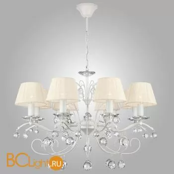 Люстра Eurosvet Эстель 10058/8 белый с золотом/прозрачный хрусталь Strotskis - Фото 1
