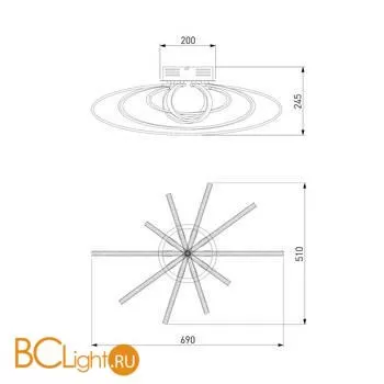 Люстра Eurosvet Evia 90100/5 хром 00000084416 - Фото 3
