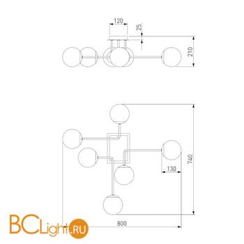 Потолочная люстра Eurosvet Evita 30140/6 хром - Схема