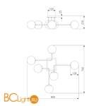Потолочная люстра Eurosvet Evita 30140/6 хром - Схема