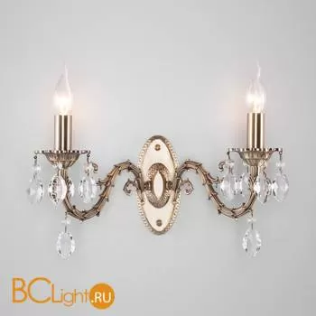 Бра Eurosvet Favola 10102/2 античная бронза/прозрачный хрусталь Strotskis