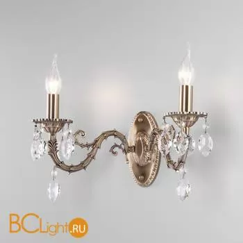 Бра Eurosvet Favola 10102/2 античная бронза/прозрачный хрусталь Strotskis - Фото 1