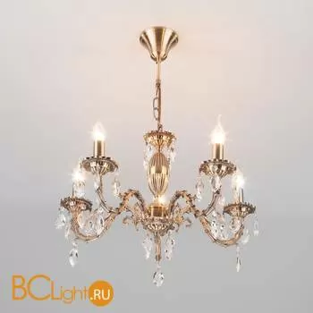 Люстра Eurosvet Favola 10102/5 античная бронза/прозрачный хрусталь Strotskis - Фото 1