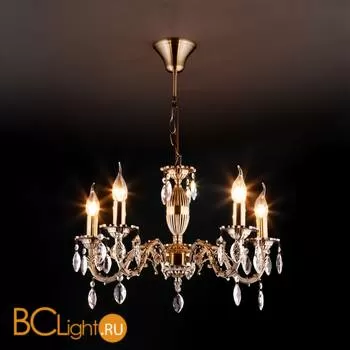 Люстра Eurosvet Favola 10102/5 античная бронза/прозрачный хрусталь Strotskis - Фото 0