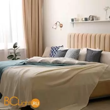 НАСТЕННЫЙ СВЕТИЛЬНИК СО СТЕКЛЯННЫМ ПЛАФОНОМ 30026/1 золото 00000074101 - Фото 0