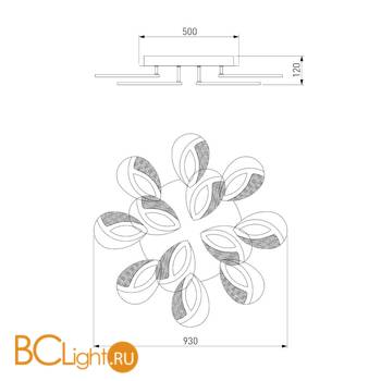 Потолочный светильник Eurosvet Flake 90140/12 белый 168W - Схема