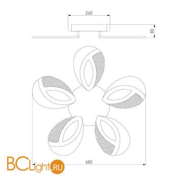 Потолочный светильник Eurosvet Flake 90140/5 белый 70W - Схема