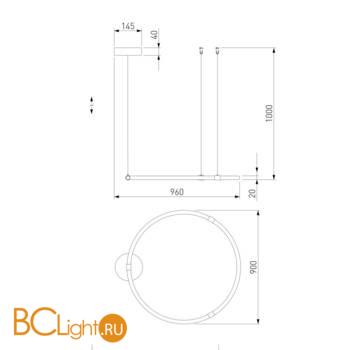 Подвесной светильник Eurosvet Float 90285/1 белый a061716 - Схема