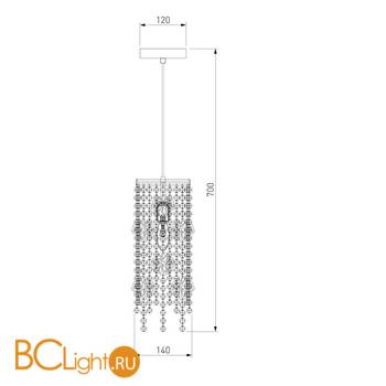 Подвесной светильник Eurosvet Flower 10083/1 хром/прозрачный хрусталь Strotskis - Схема