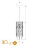 Подвесной светильник Eurosvet Flower 10083/1 хром/прозрачный хрусталь Strotskis - Схема