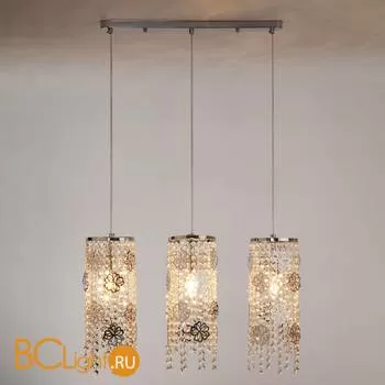 Подвесной светильник Eurosvet Flower 10083/3 хром/прозрачный хрусталь Strotskis - Фото 2