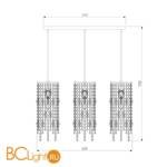 Подвесной светильник Eurosvet Flower 10083/3 хром/прозрачный хрусталь Strotskis - Схема