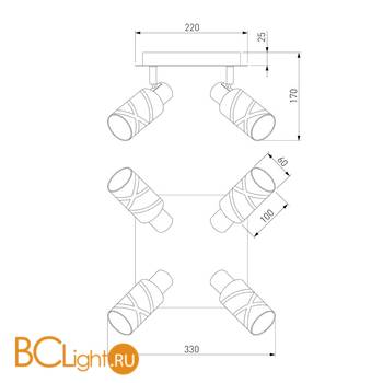 Потолочная люстра Eurosvet Flute 20085/4 белый - Схема