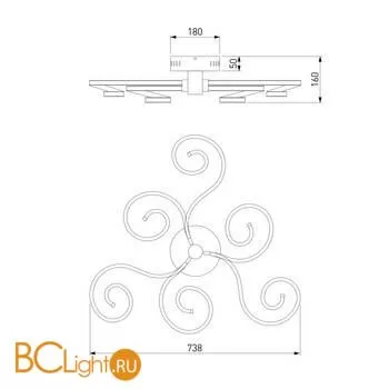 Люстра Eurosvet Friori 90149/3 белый / черный - Фото 4