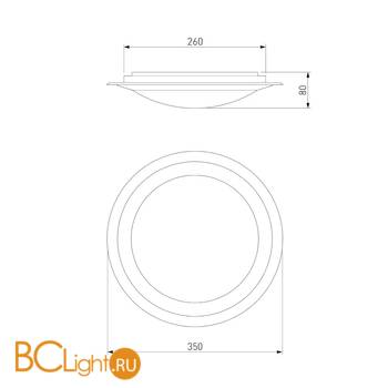 Потолочный светильник Eurosvet Fusion 40002/1 LED матовое золото 28W - Схема