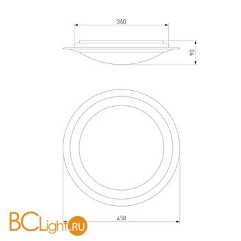 Потолочный светильник Eurosvet Fusion 40003/1 LED матовое серебро 42W - Схема