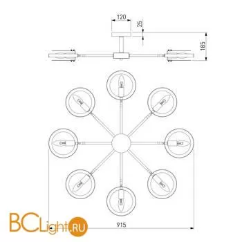 Люстра Eurosvet Gallo 70121/8 черный - Фото 1