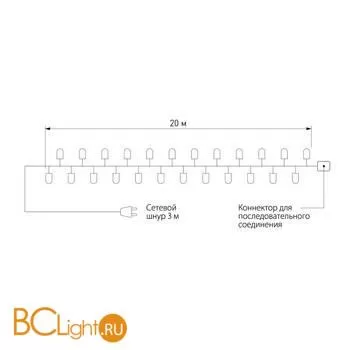 Гирлянда Eurosvet 400-101 белый с эффектом мерцания 10м IP65 a044071 - Фото 3