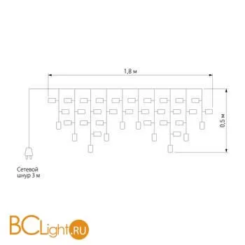 Гирлянда Eurosvet 100-001 белый 1,8*0,5 м IP20 a044082 - Фото 3