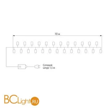 Гирлянда Eurosvet 400-002 теплый белый 10 м IP20 a044250 - Фото 5