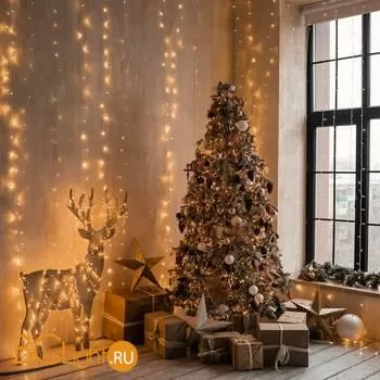 Гирлянда Eurosvet 200-004 теплый белый 2*3м IP20 a056047 - Фото 3