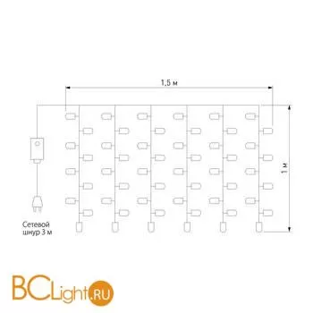 Гирлянда Eurosvet 200-001 теплый белый 1,5*1м IP20 a056070 - Фото 3