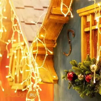 Гирлянда Eurosvet 100-101 теплый белый с эффектом мерцания 3*0,6м IP65 a056076 - Фото 4