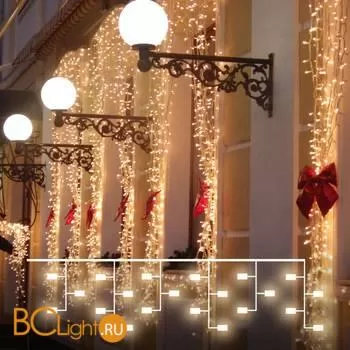 Гирлянда Eurosvet 200-101 теплый белый с эффектом мерцания 2*3м IP65 a056078 - Фото 0