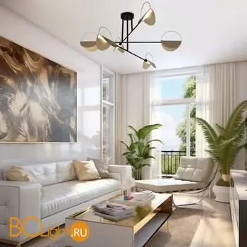 Подвесной светильник Eurosvet Grazia new 70148/6 черный/золото a062042 - Фото 3