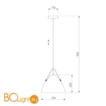 Подвесной светильник Eurosvet Hanoi 50141/1 серый - Схема