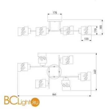 Люстра Eurosvet Hilari 30165/6 черный жемчуг - Фото 3