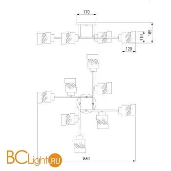Люстра Eurosvet Hilari 30165/8 черный жемчуг - Фото 1