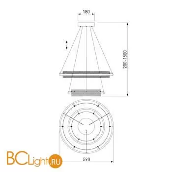 Подвесной светильник Eurosvet Imperio 90241/2 черный / золото a054086 - Фото 4