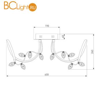 Потолочный светильник Eurosvet Irvine 90106/5 хром 50W - Схема
