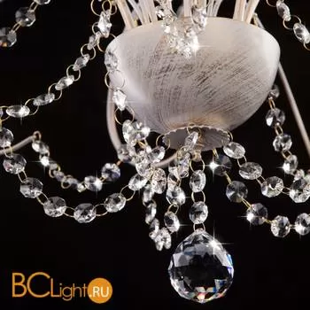 Люстра Eurosvet Iviya 10002/5 белый с золотом/прозрачный хрусталь Strotskis - Фото 2